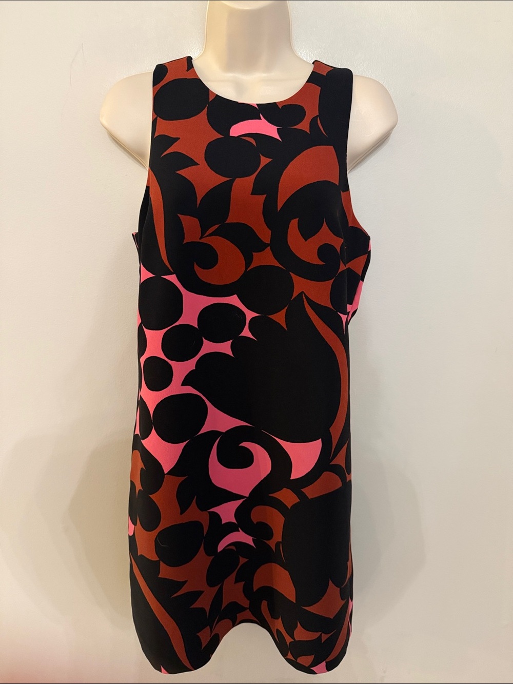 Ann Taylor Sleeveless Mini Dress in Black, Pink & Brown